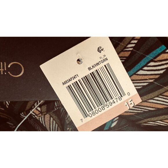 NWT City Studio Size 15 Multicolor Chevron Wrap Dress Ruffle Hem V-Neck - Picture 14 of 16